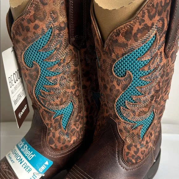 Ariat Women’s Pinto VentTEK 360 Western Wide Square Toe Brown Boots NWT in Box - Picture 2 of 11